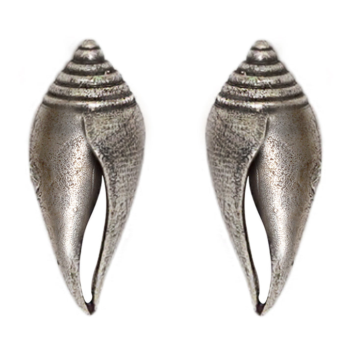 Teejh Shanka Silver Oxidised Earrings
