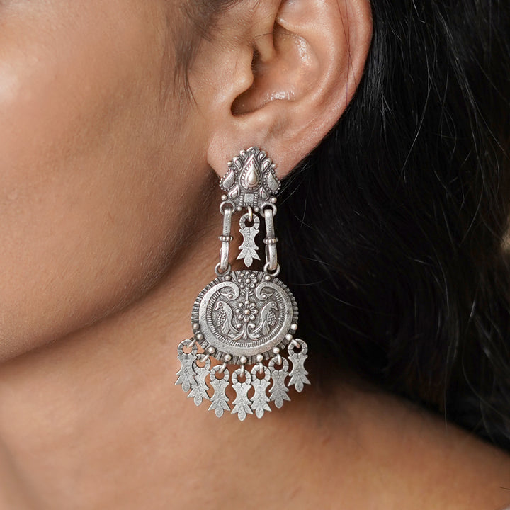 Teejh Vedhika Silver Oxidsed Earrings