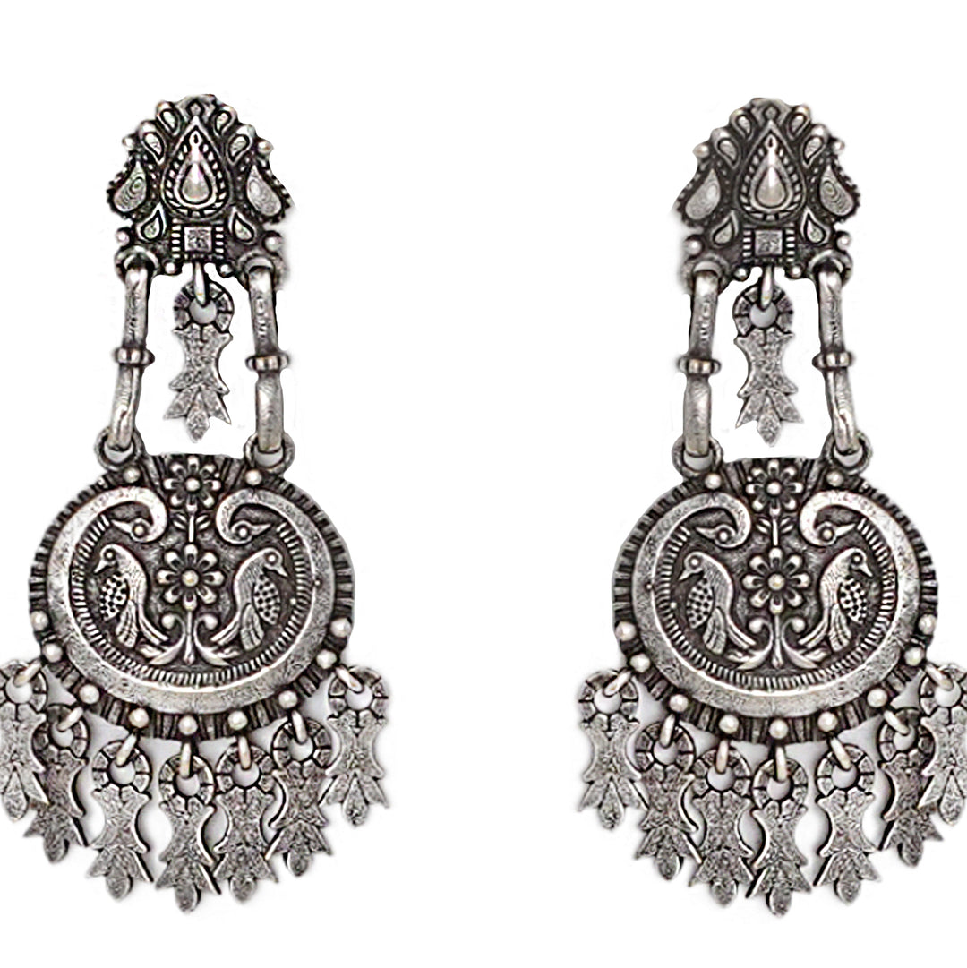 Teejh Vedhika Silver Oxidsed Earrings
