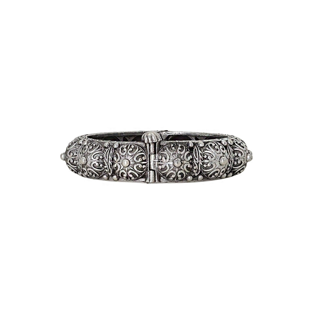 Teejh Meera Silver Oxidised Bangle