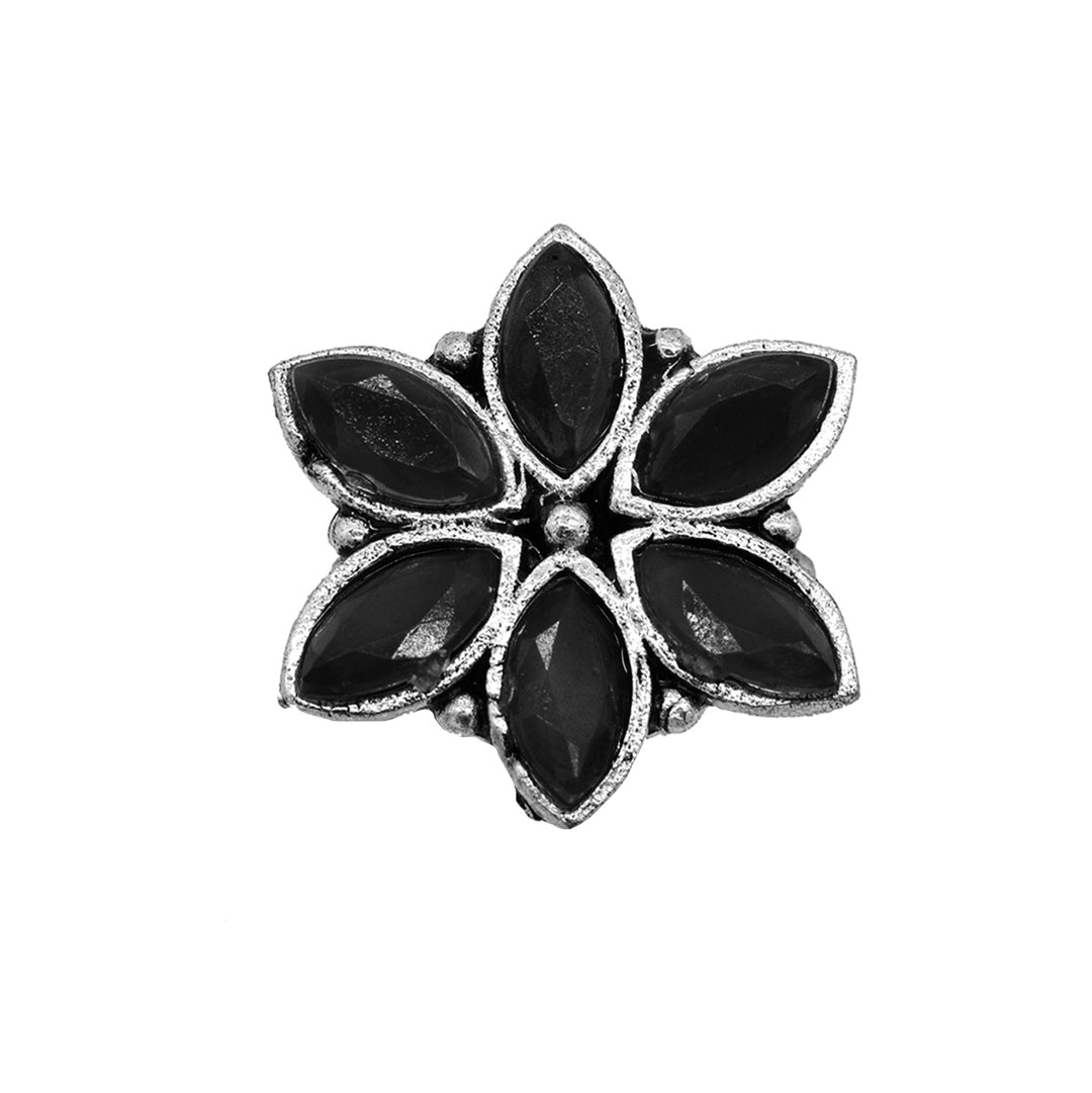 Ageless Black Stone Silver Ring - Teejh