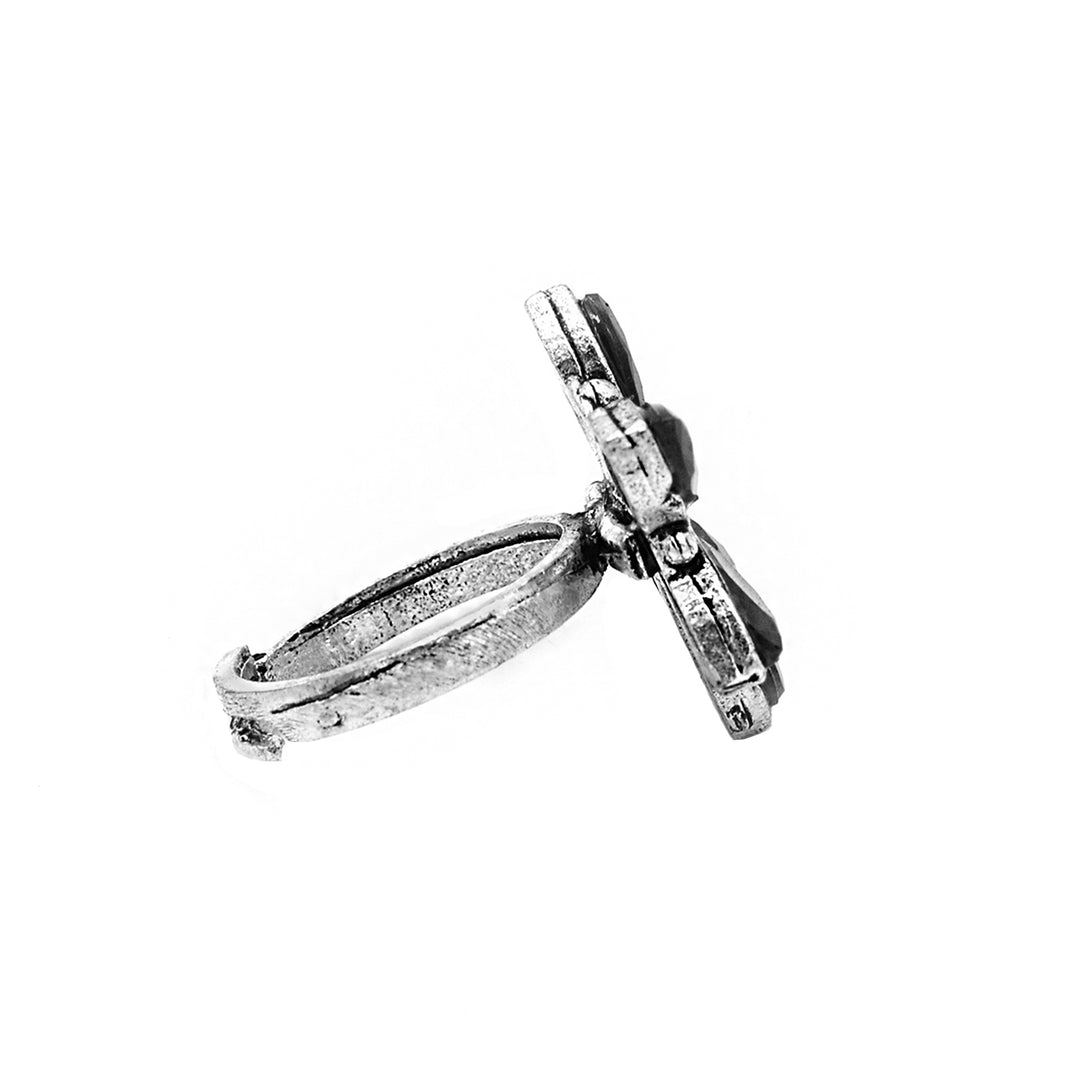 Ageless Black Stone Silver Ring - Teejh
