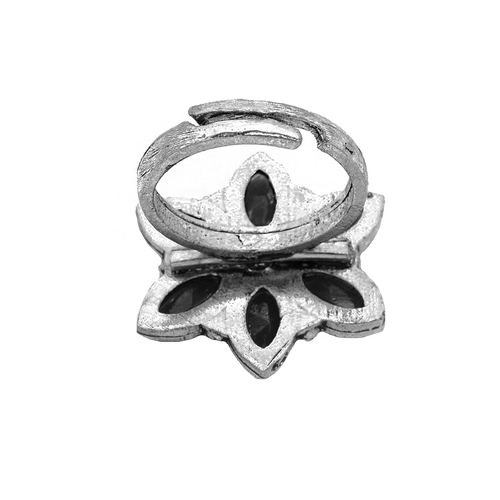 Ageless Black Stone Silver Ring - Teejh