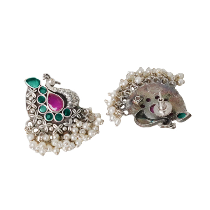 Teejh Nirali Multicolored Silver Oxidised Earrings