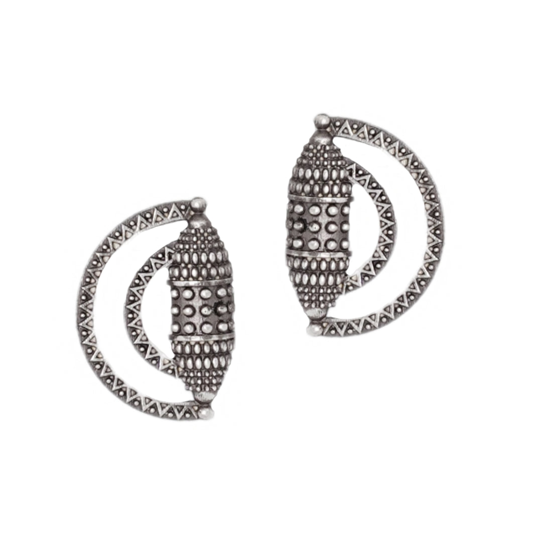 Teejh Griva Silver Oxidised Earrings