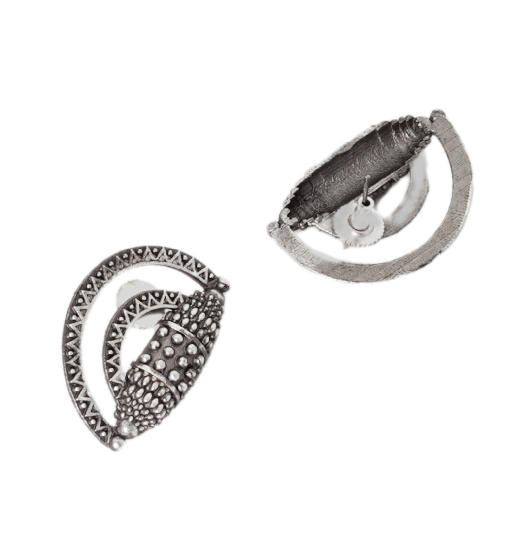 Teejh Griva Silver Oxidised Earrings
