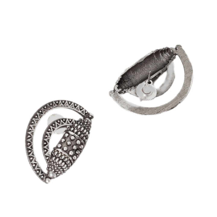 Teejh Griva Silver Oxidised Earrings