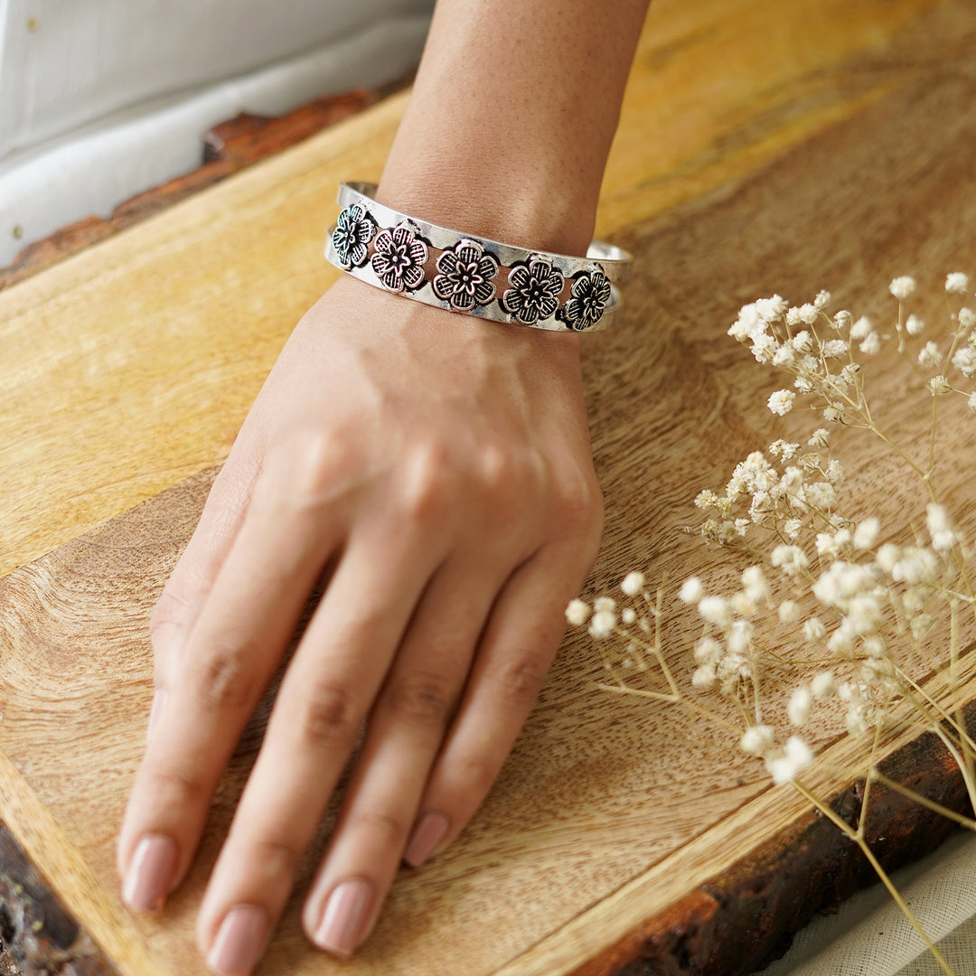 Teejh Dani Silver Oxidised Bracelet Cuff