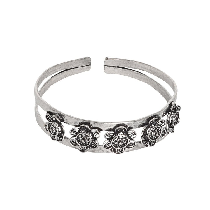 Teejh Raavee Silver Oxidised Bracelet Cuff