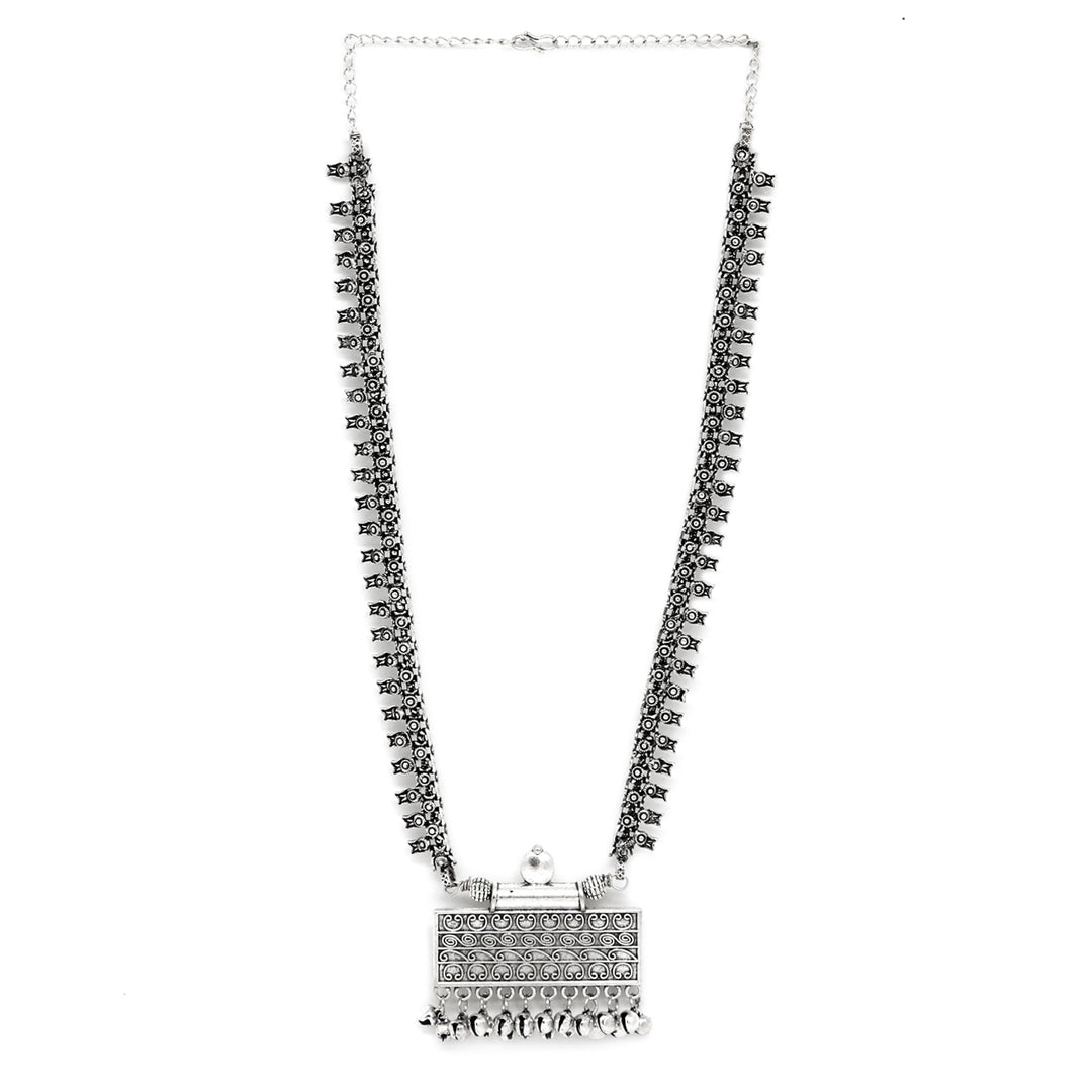 Svya Silver Oxidized Necklace - Teejh