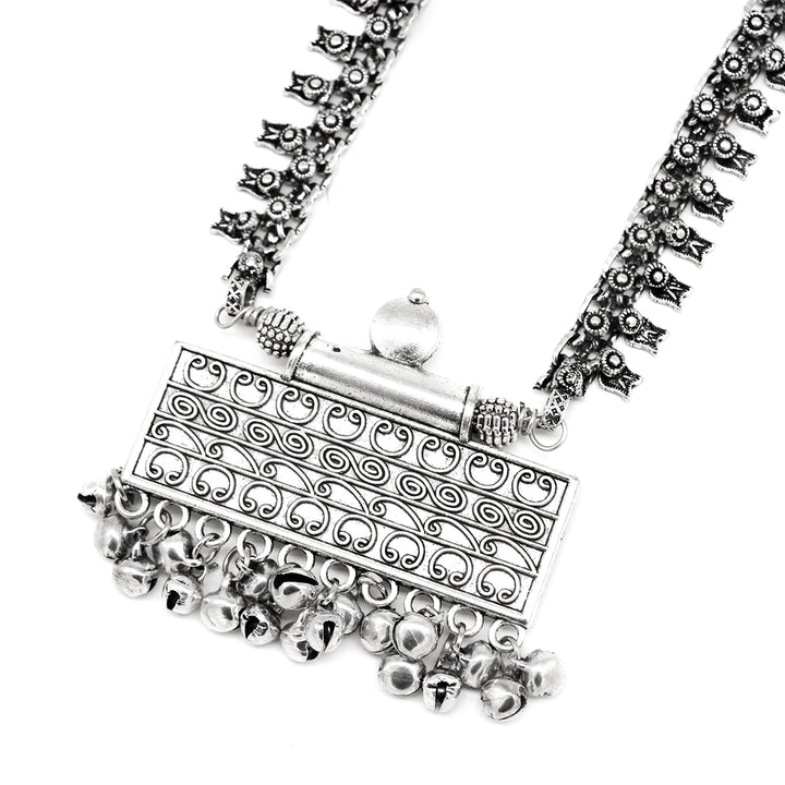 Svya Silver Oxidized Necklace - Teejh