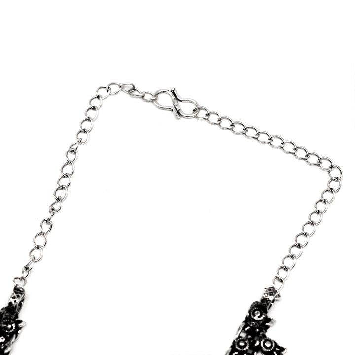 Svya Silver Oxidized Necklace - Teejh