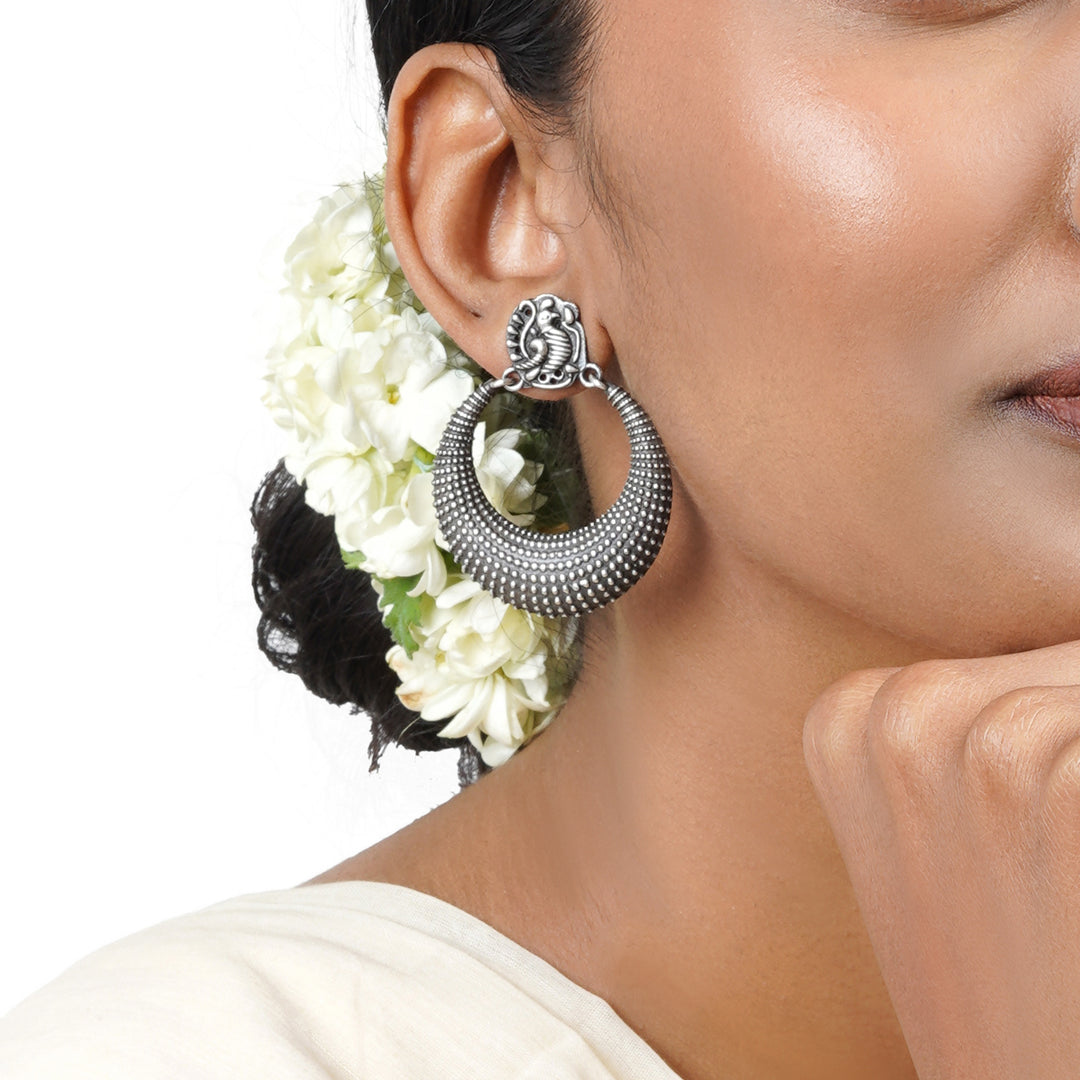 Teejh Pranali Silver Oxidised Earrings
