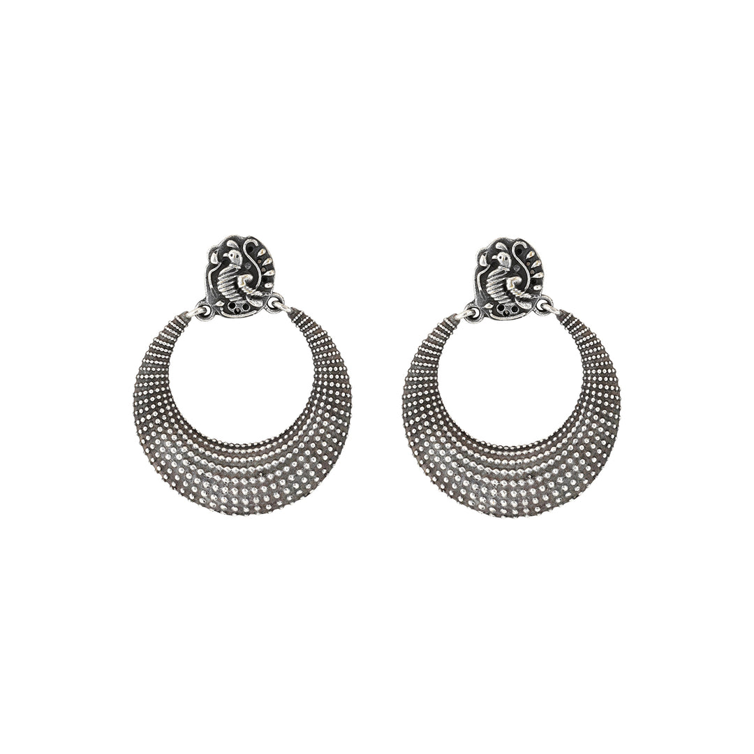 Teejh Pranali Silver Oxidised Earrings