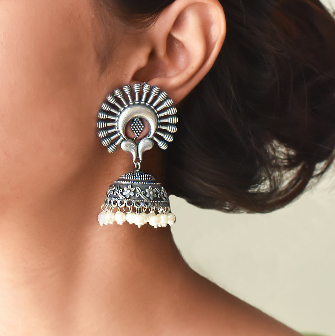 Teejh Jhalsa Silver oxidised earring