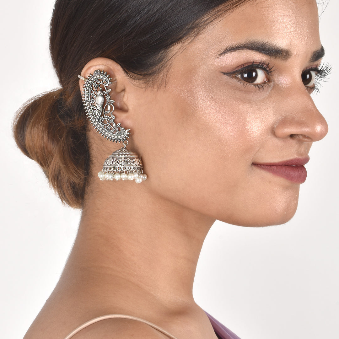 Teejh Maira silver oxidised earrings