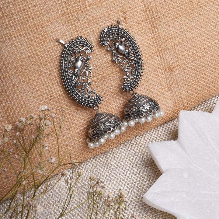 Teejh Maira silver oxidised earrings