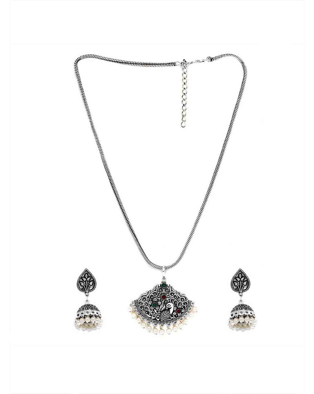 Teejh Oshee Silver Oxidised Jewelry Gift Set