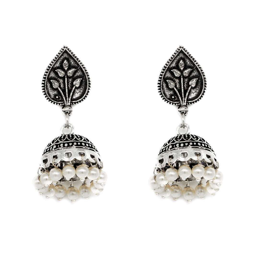Pavaki Multi Colored Silver Oxidized  Pendant Set - Teejh
