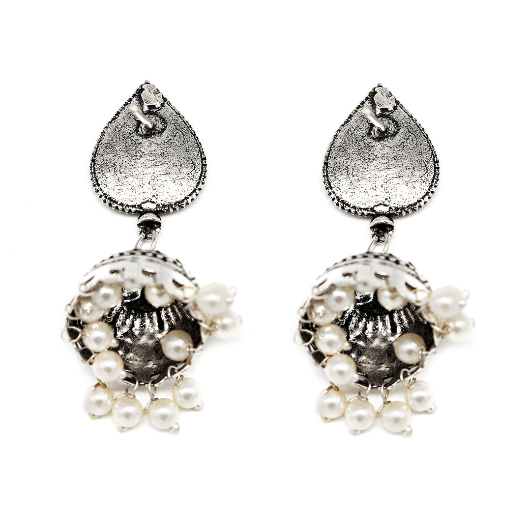 Pavaki Multi Colored Silver Oxidized  Pendant Set - Teejh