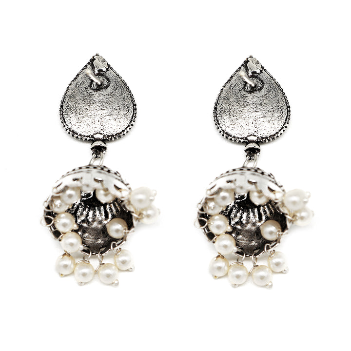 Pavaki Multi Colored Silver Oxidized  Pendant Set - Teejh
