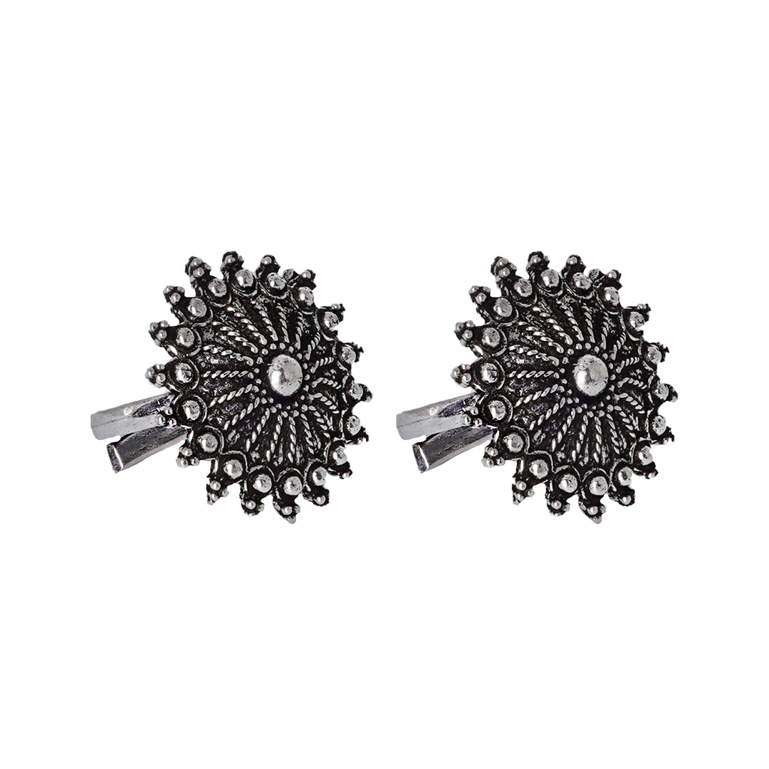 Teejh Megh Silver Oxidised  Toe Rings