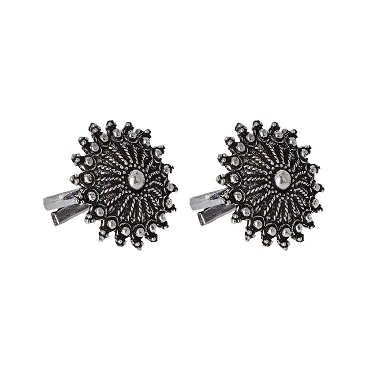 Teejh Megh Silver Oxidised  Toe Rings