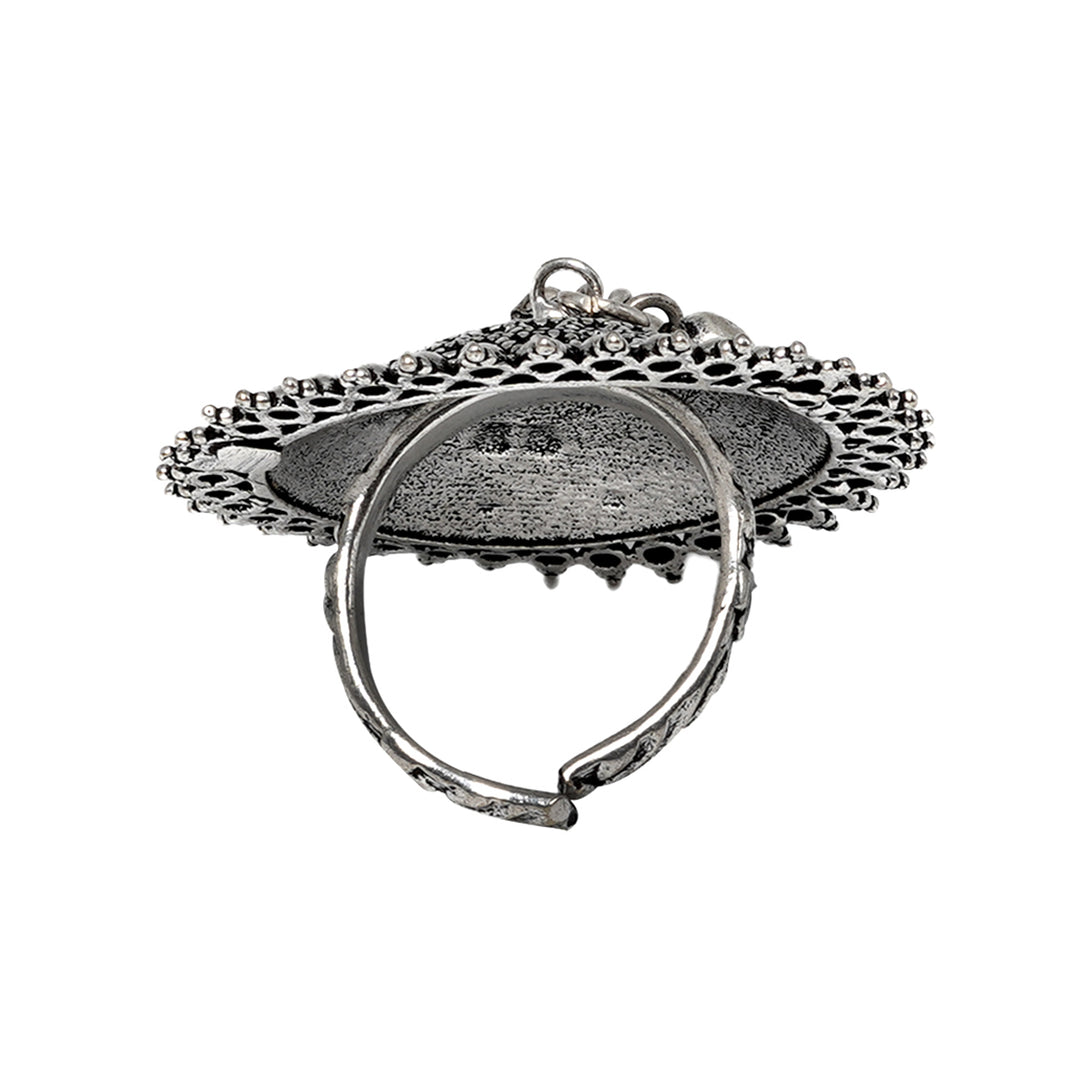 Teejh Twisha Silver Oxidsed Ring