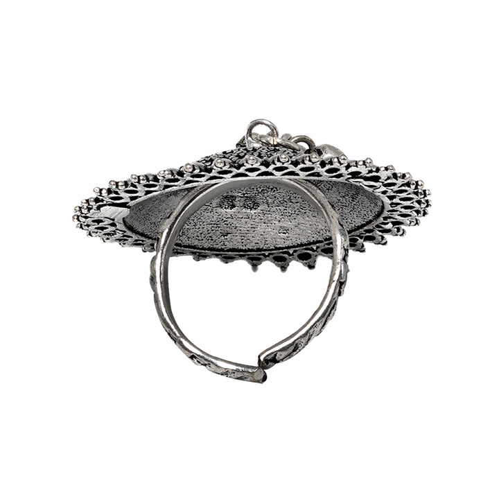 Teejh Twisha Silver Oxidsed Ring