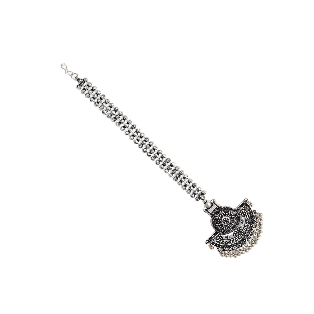 Teejh Saransha Silver Oxidised Maang Tikka