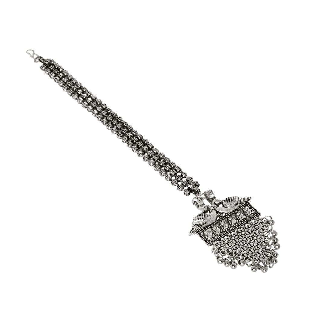 Teejh Aadhila Silver Oxidised Maang Tikka