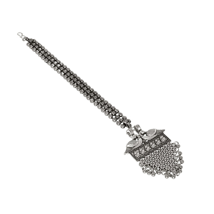 Teejh Aadhila Silver Oxidised Maang Tikka
