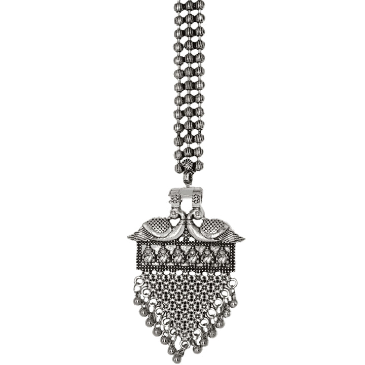 Teejh Aadhila Silver Oxidised Maang Tikka