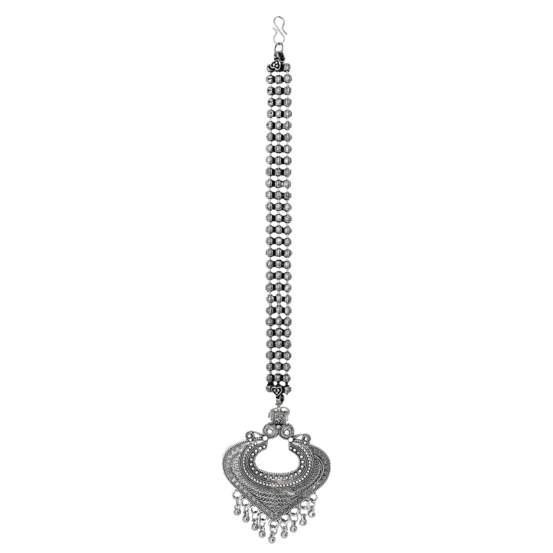 Teejh Sankita Silver Oxidised Mang Tika