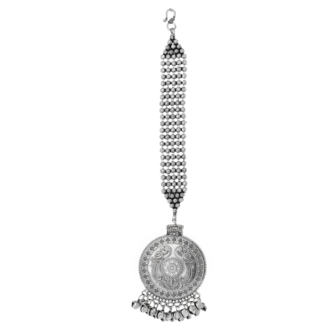 Teejh Eta Silver Oxidised Maang Tika