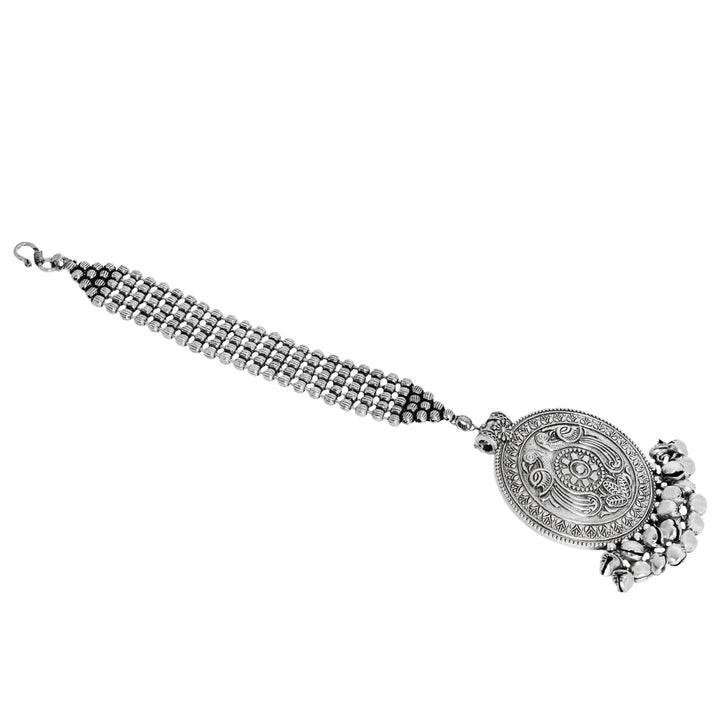 Teejh Eta Silver Oxidised Maang Tika