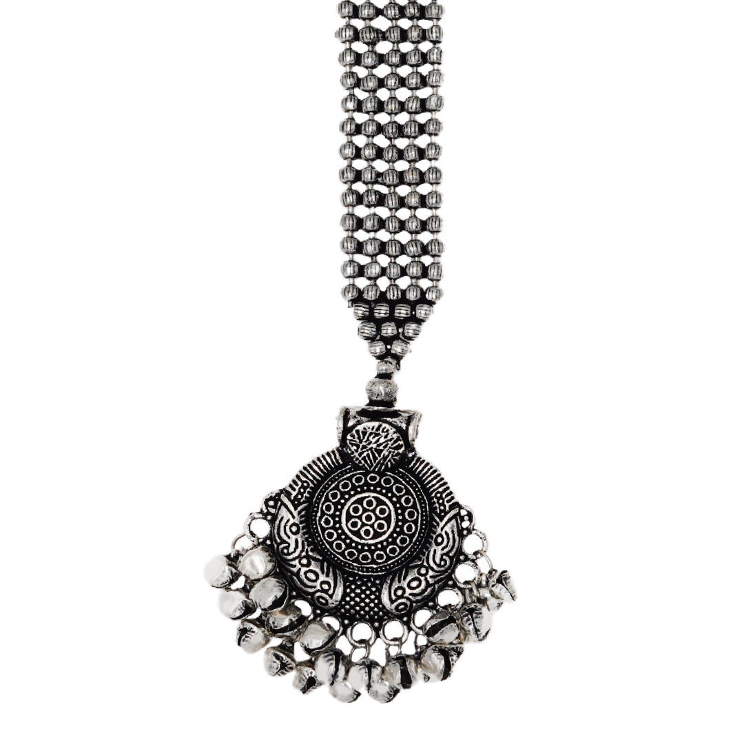 Teejh Safura Silver Oxidised Maang Tika