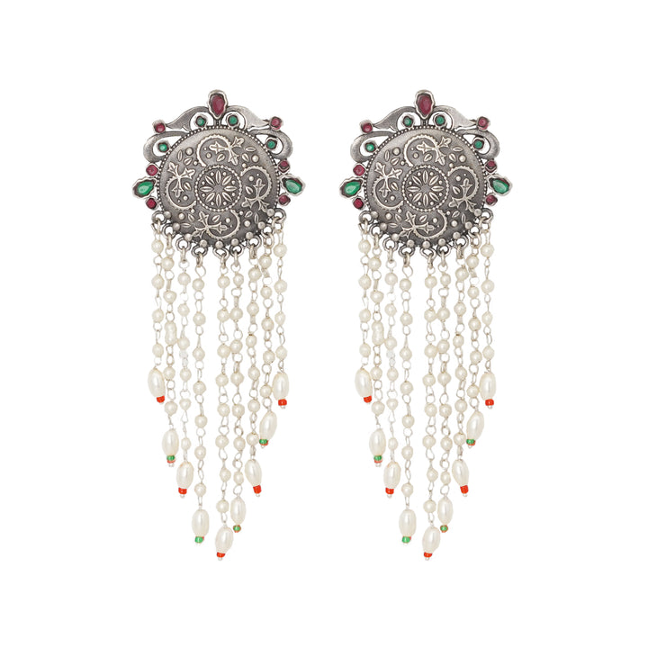 Teejh Sayali Silver Oxidised Multicolor Earrings