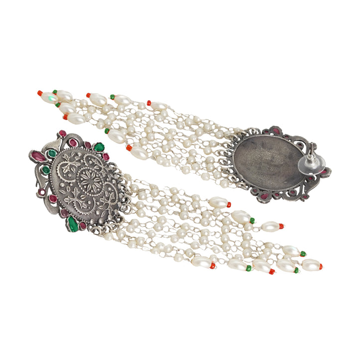 Teejh Sayali Silver Oxidised Multicolor Earrings