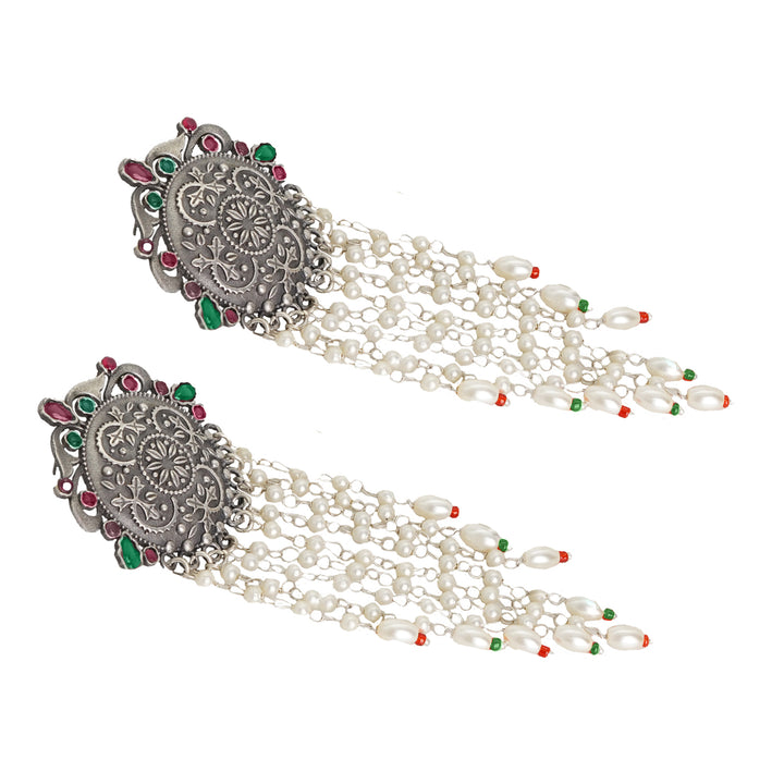 Teejh Sayali Silver Oxidised Multicolor Earrings