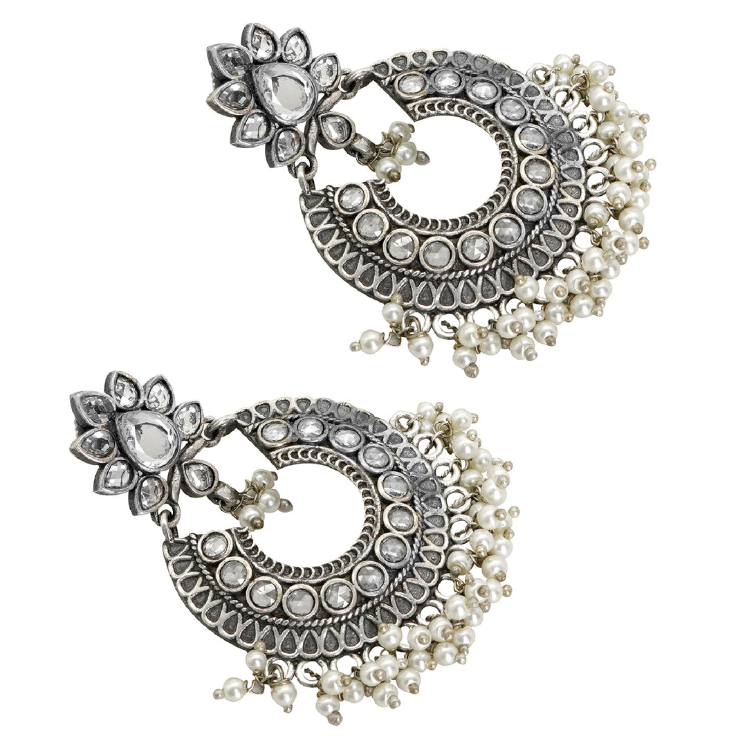 Teejh Tvesha Silver Oxidised Earrings