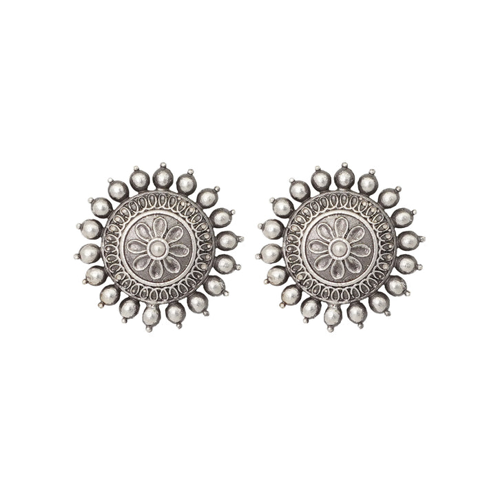 Teejh Monika Silver Oxidised Earrings