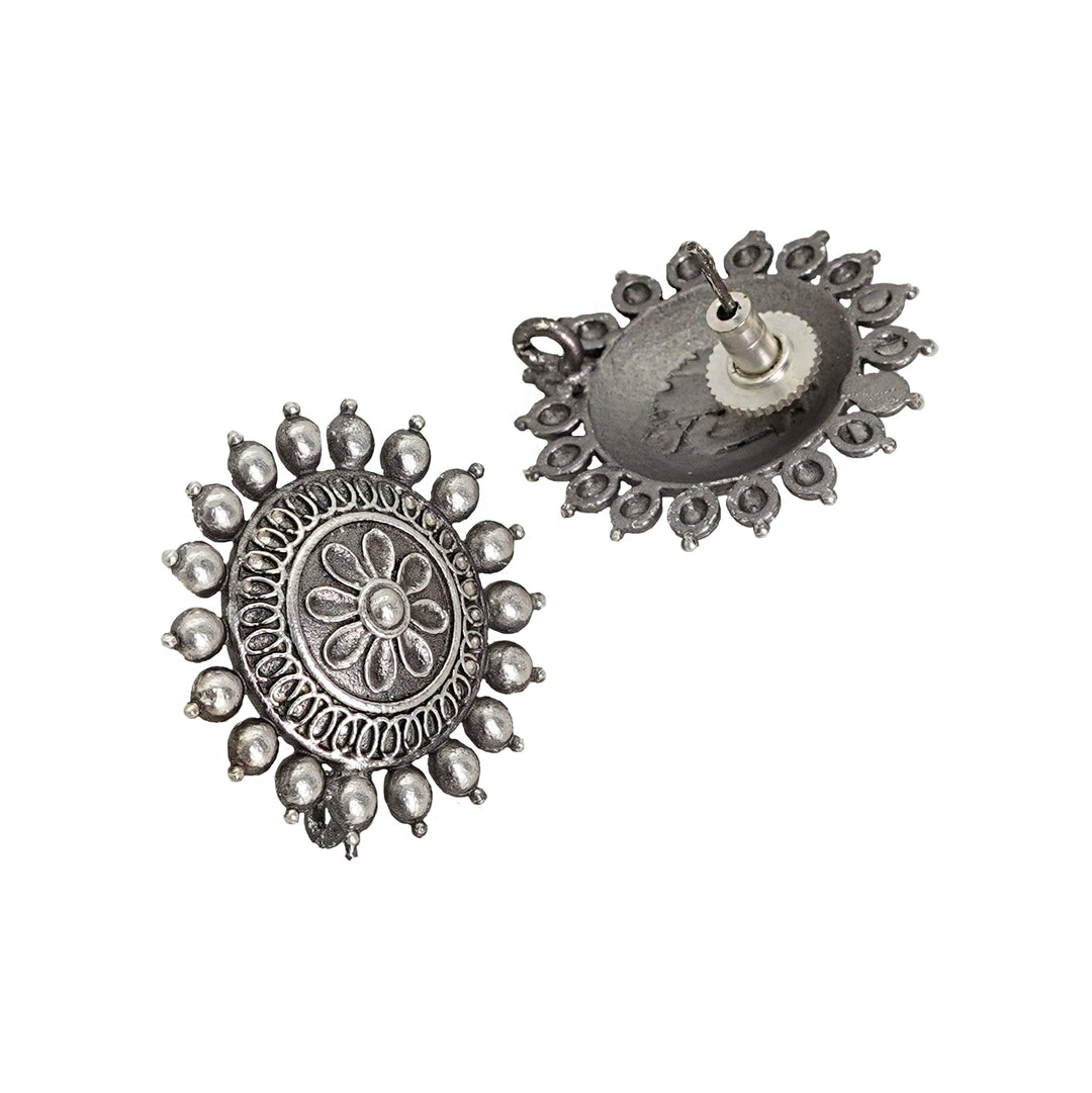 Teejh Monika Silver Oxidised Earrings