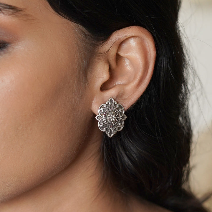 Teejh Pranavee Silver Oxidised Earrings