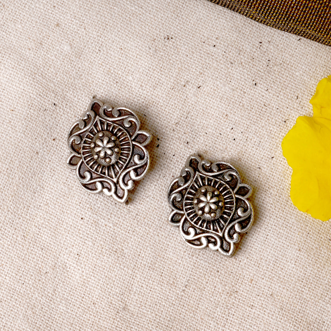 Teejh Pranavee Silver Oxidised Earrings