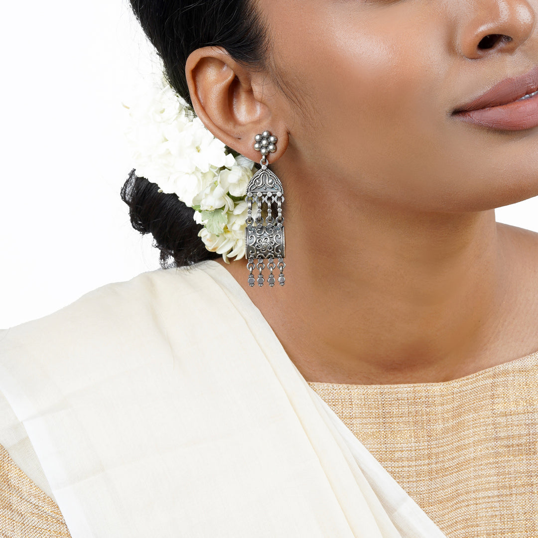 Teejh Mekhala Silver Oxidised Earrings