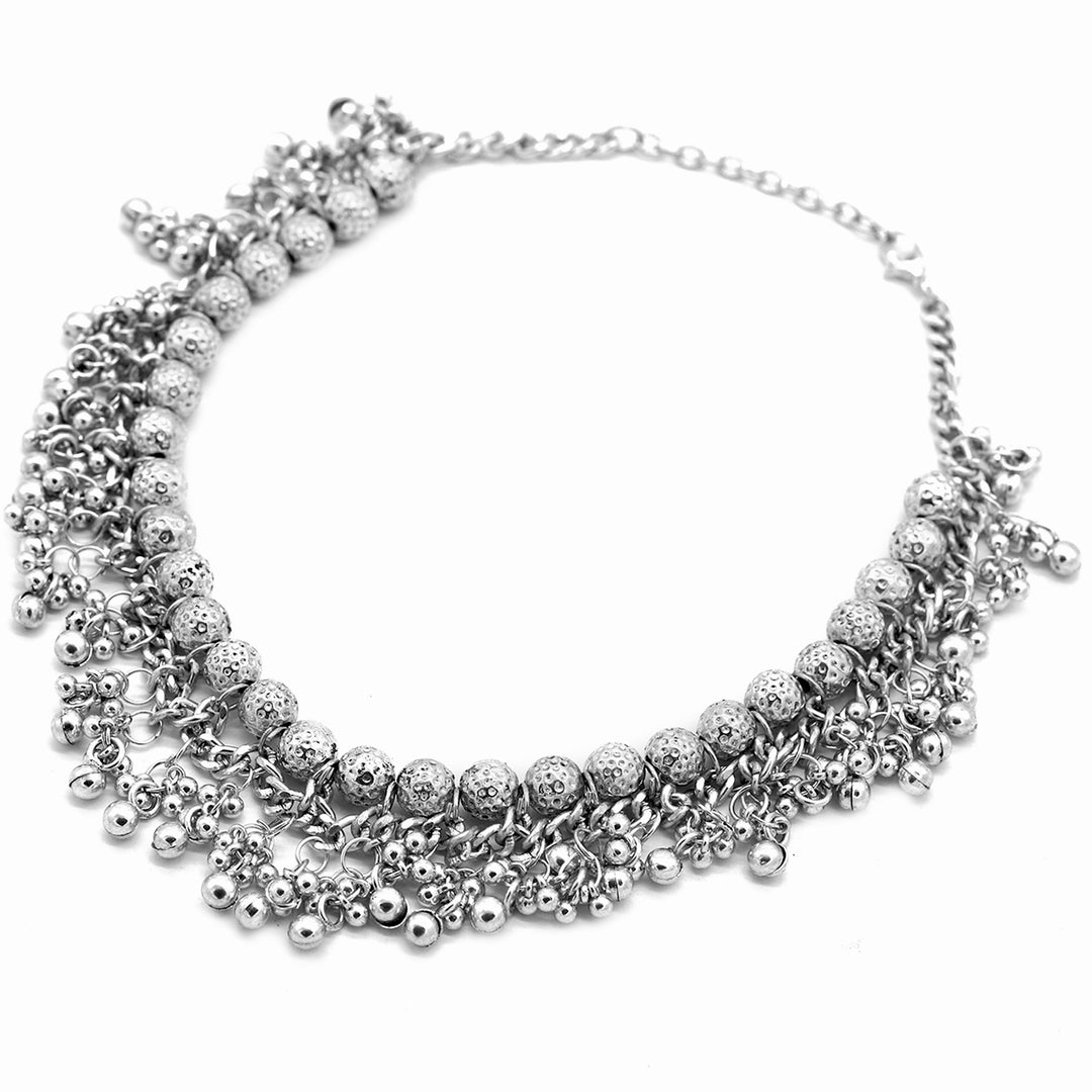 Teejh Gouri Metallic Ghungroo Silver Oxidized Jewelry Gift Set