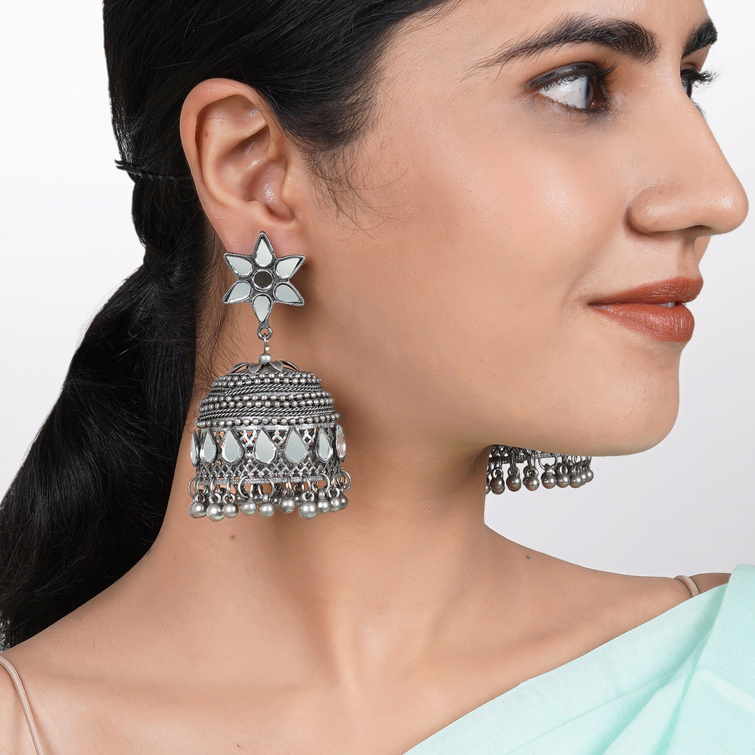 Teejh Ekani Silver Oxidised Earrings