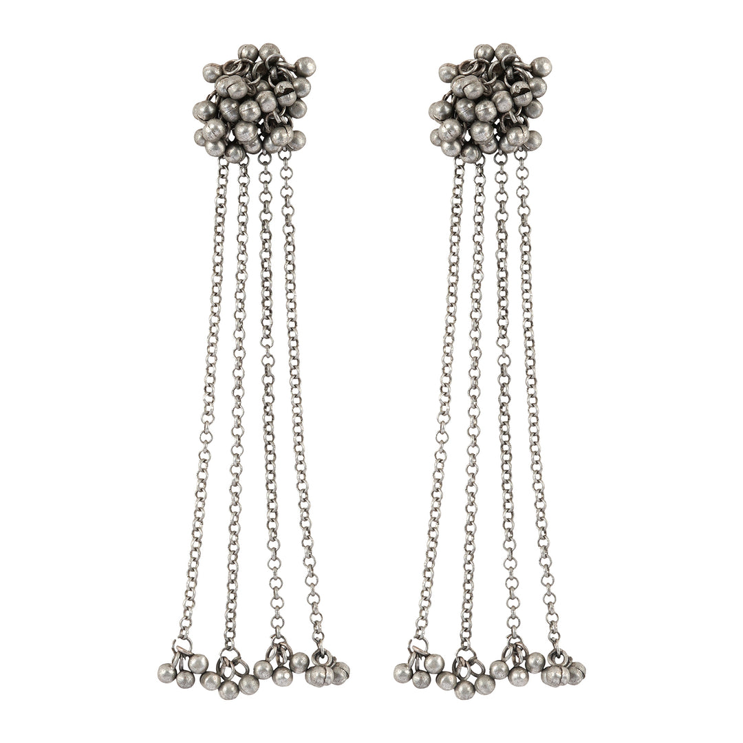 Teejh Khurmi Silver Oxidised Ghungroo Earring