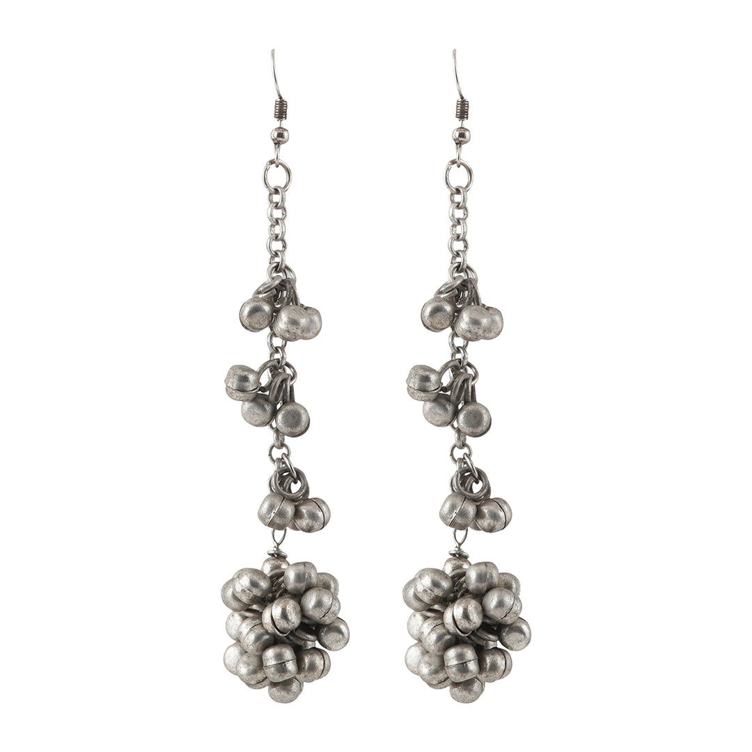 Teejh Aafin Ghungroo Silver Oxidised Earring